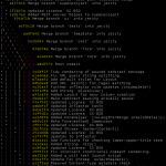 git graph example with many branches